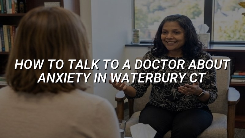 Adult patient preparing to speak with a psychiatric clinician about anxiety