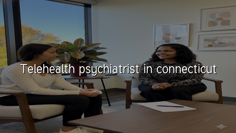 Adult telehealth psychiatry visit in Connecticut