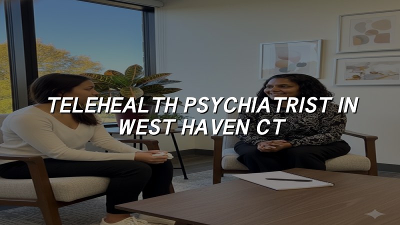 Adult telehealth psychiatry visit for a West Haven, CT resident